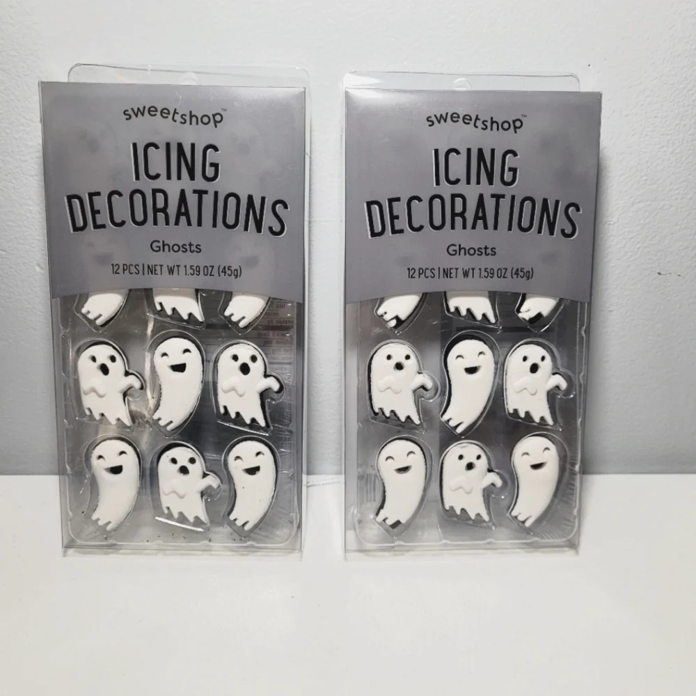 2 PACKS - Sweetshop Halloween Ghosts Candy Icing Decorations 12 Piece